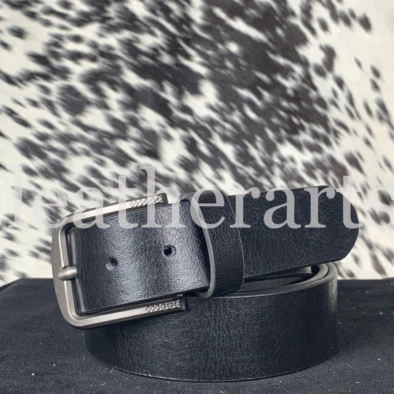 Plain Black Cow Leather Belt