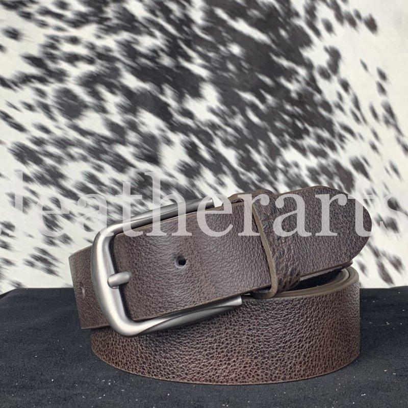 Brown Grainy Cow Leather Belt
