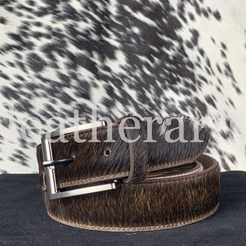 Hair-on Cow Leather Belt