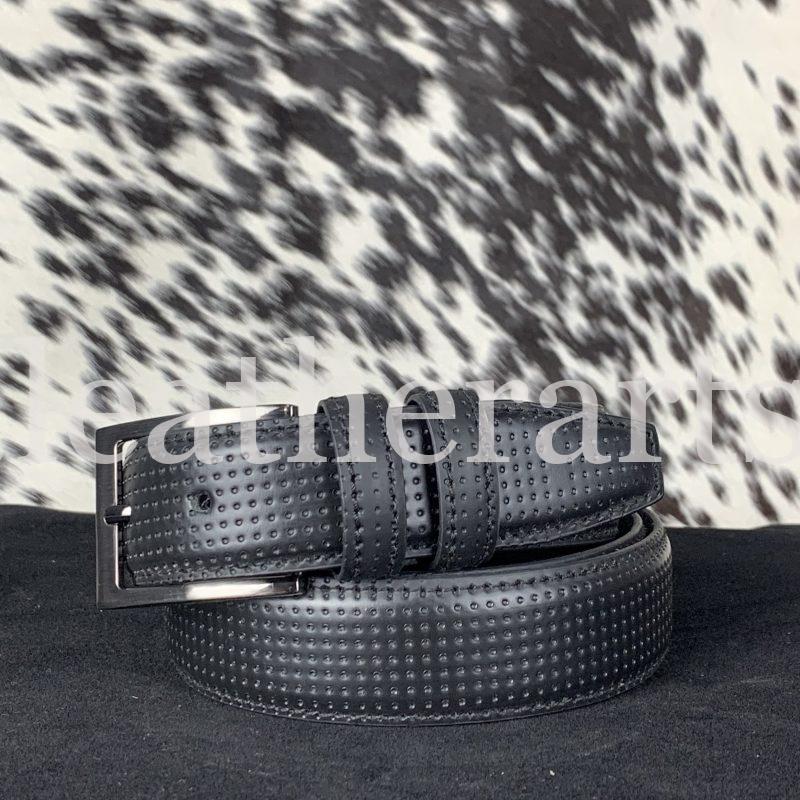 Full Dotted Cow Leather Belt- Fancy Leather Belt