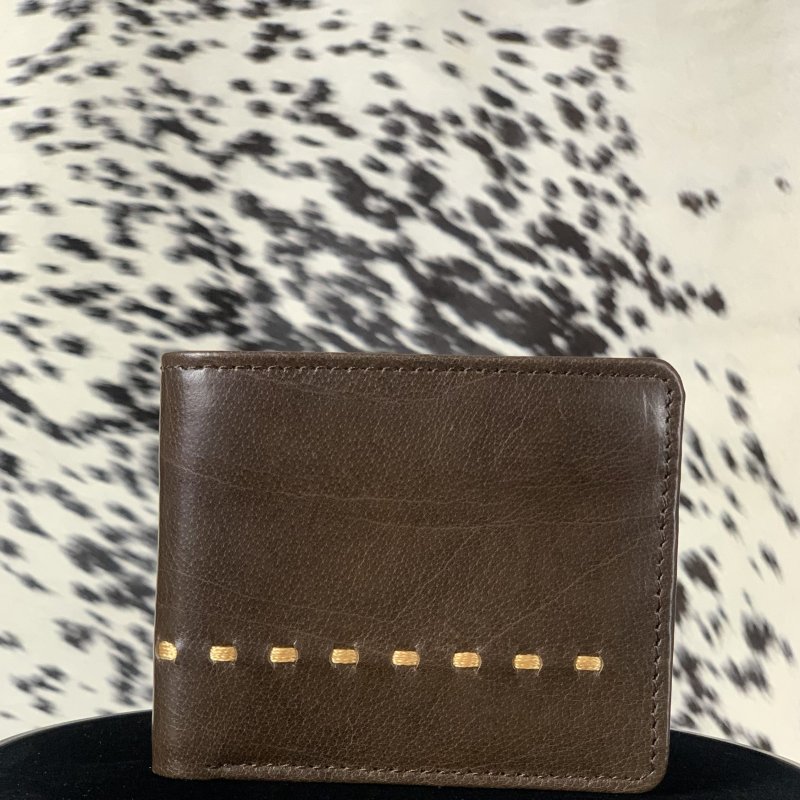 Fancy Glazed Cowhide Bifold Wallet