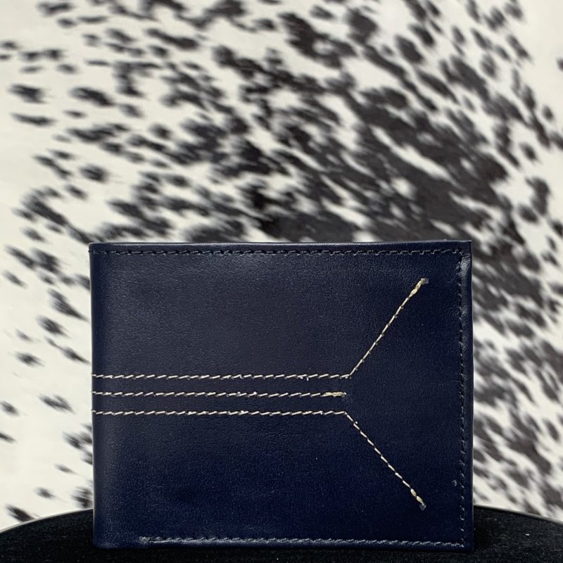 Fancy Stitched Cowhide Bifold Wallet